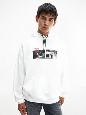 calvin klein jeans white hoodie