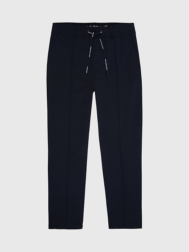 black slim milano jersey trousers for men calvin klein jeans