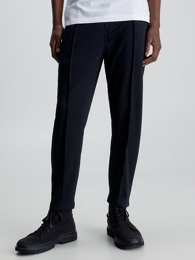 CK Black Slim Milano Jersey Trousers undefined men Calvin Klein