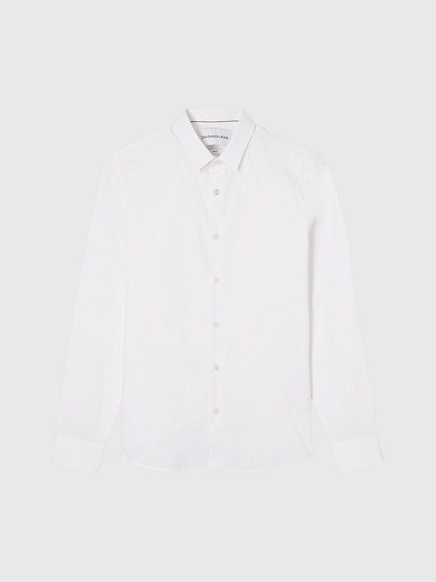BRIGHT WHITE Slim Stretch Cotton Shirt for men CALVIN KLEIN JEANS