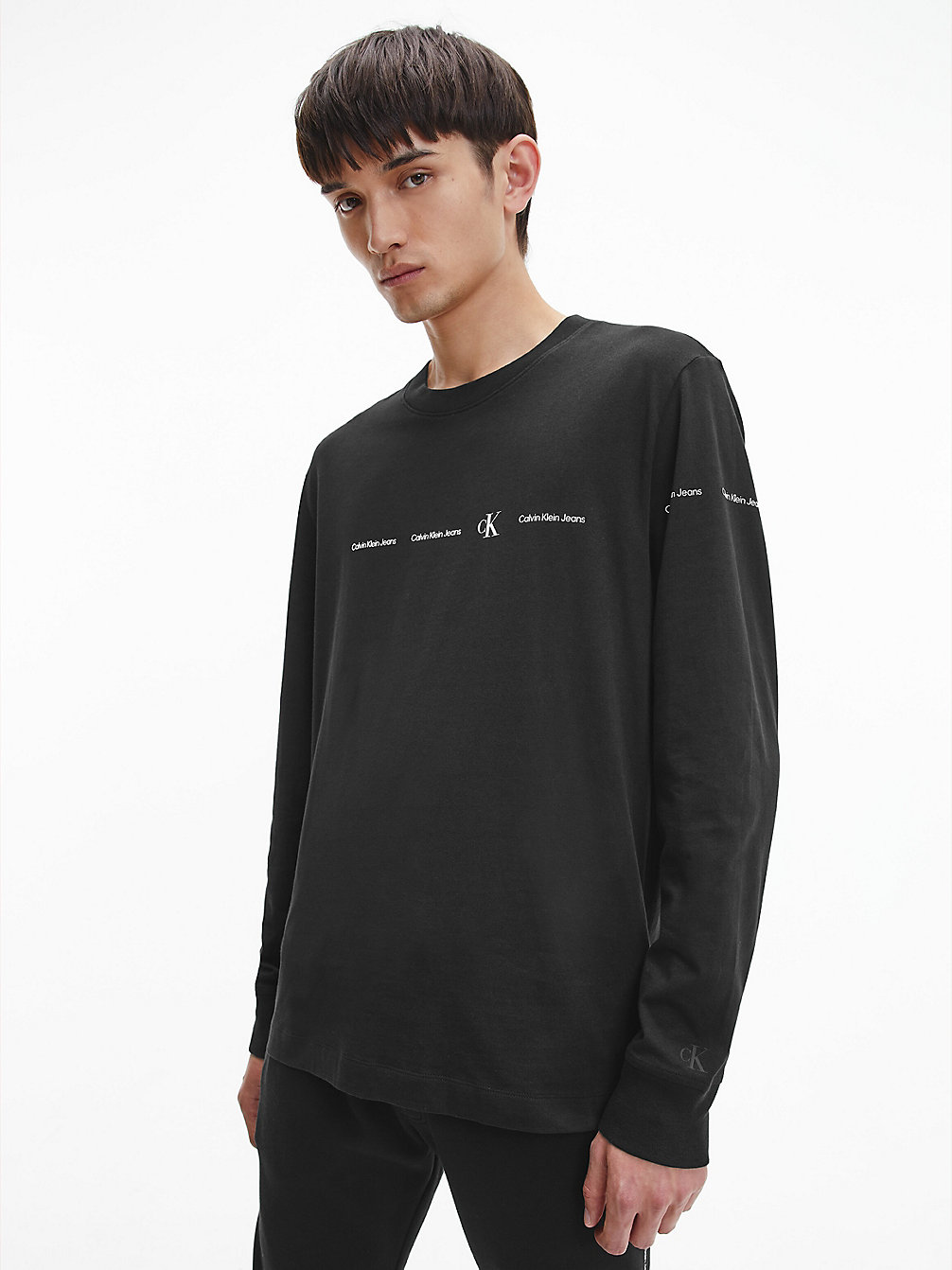 CK BLACK T-Shirt À Manches Longues Avec Répétitions De Logos undefined hommes Calvin Klein