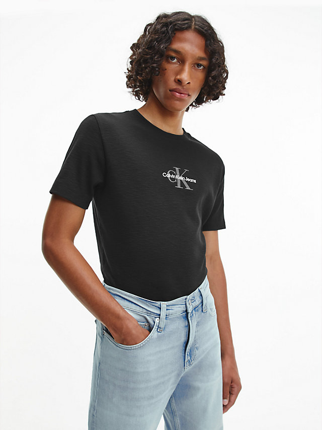 CK Black Slim Ribbed T-Shirt undefined men Calvin Klein