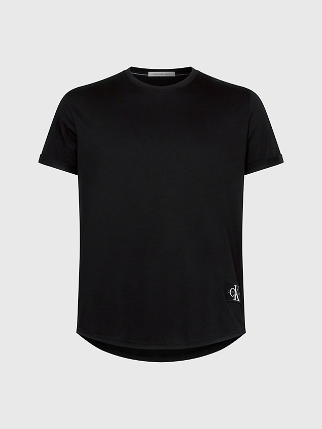black plus size monogram badge t-shirt for men calvin klein jeans