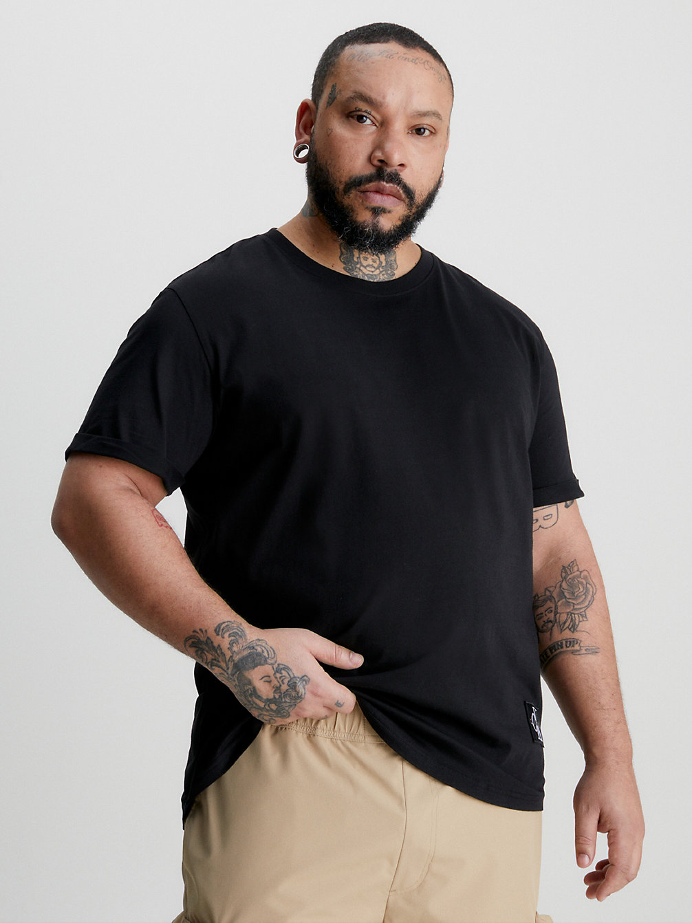 CK BLACK T-Shirt Grande Taille Avec Insigne Monogramme undefined hommes Calvin Klein