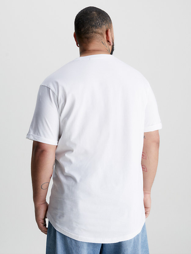 BRIGHT WHITE Camiseta de talla grande con insignia con el monograma de hombre CALVIN KLEIN JEANS