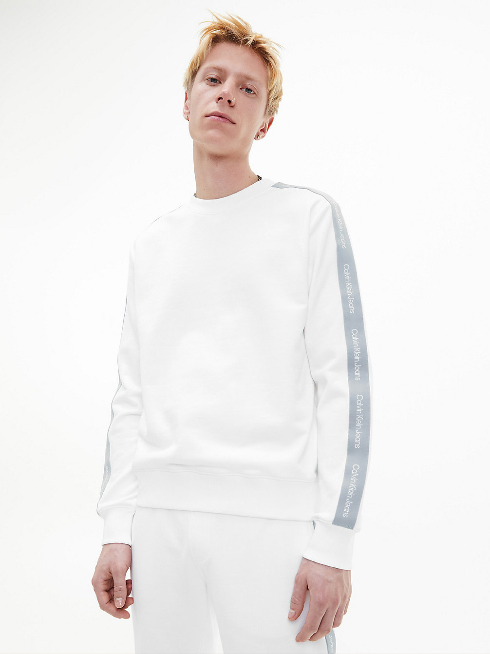 BRIGHT WHITE > Logo Tape-Sweatshirt > undefined Herren - Calvin Klein