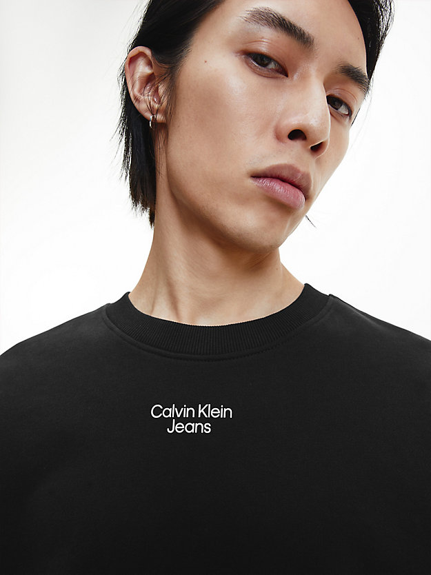 CK BLACK Relaxed Cotton Terry Sweatshirt for men CALVIN KLEIN JEANS