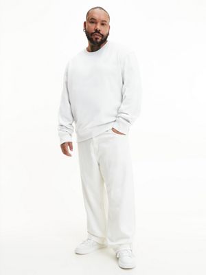 CIRRUS GREY Relaxed Cotton Terry Sweatshirt for men CALVIN KLEIN JEANS