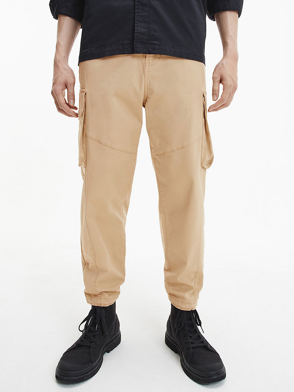 TAWNY SAND Cotton Twill Cargo Pants undefined men Calvin Klein