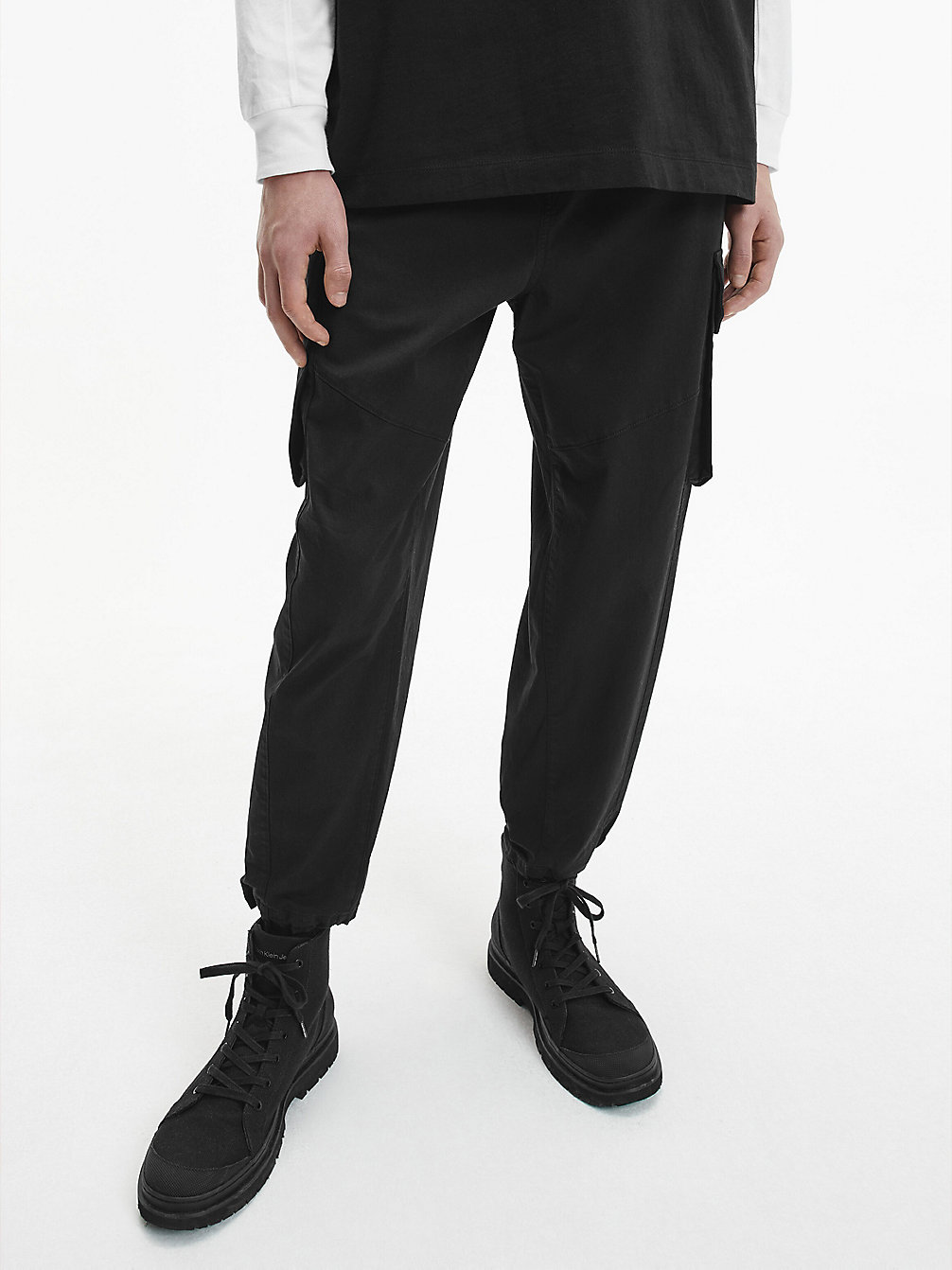 CK BLACK Cotton Twill Cargo Pants undefined men Calvin Klein