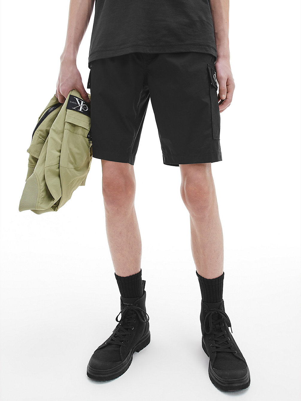 CK BLACK Washed Cotton Cargo Shorts undefined men Calvin Klein