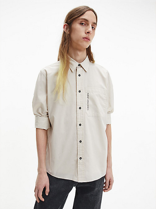 Calvin Klein Denim T-shirt Korte Mouw in het Wit voor heren Heren Kleding voor voor Overhemden voor Casual en nette overhemden 