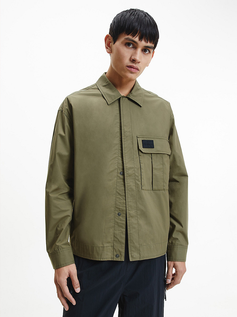 BURNT OLIVE Utility Shirt Jacket undefined men Calvin Klein