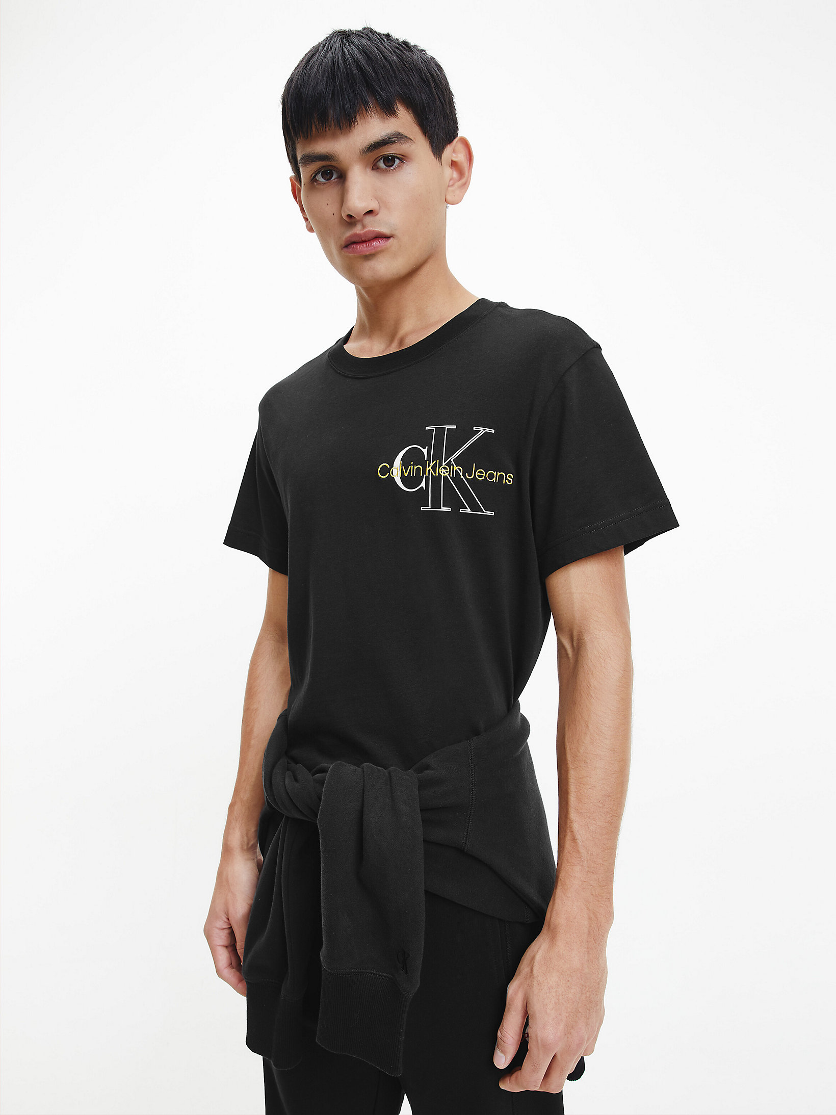 CK Black Boxy Monogram T-Shirt undefined men Calvin Klein
