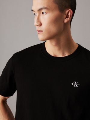 ck black / ck black 2 pack monogram t-shirts for men calvin klein jeans