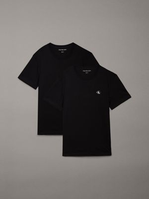 black 2 pack cotton t-shirts for men calvin klein jeans