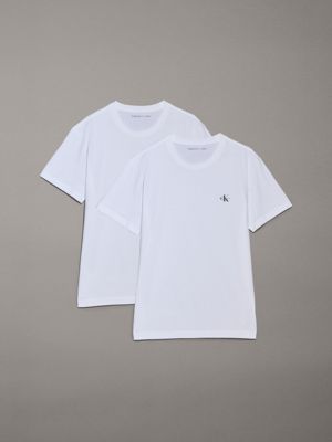 white 2 pack cotton t-shirts for men calvin klein jeans