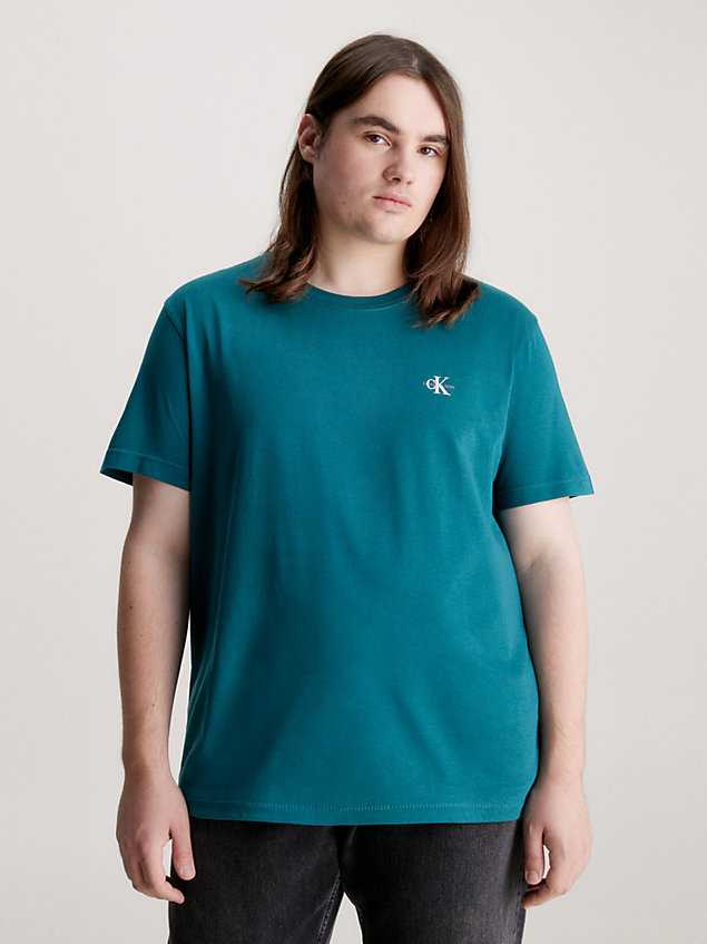 lot de 2 t-shirts avec monogramme blue pour hommes calvin klein jeans