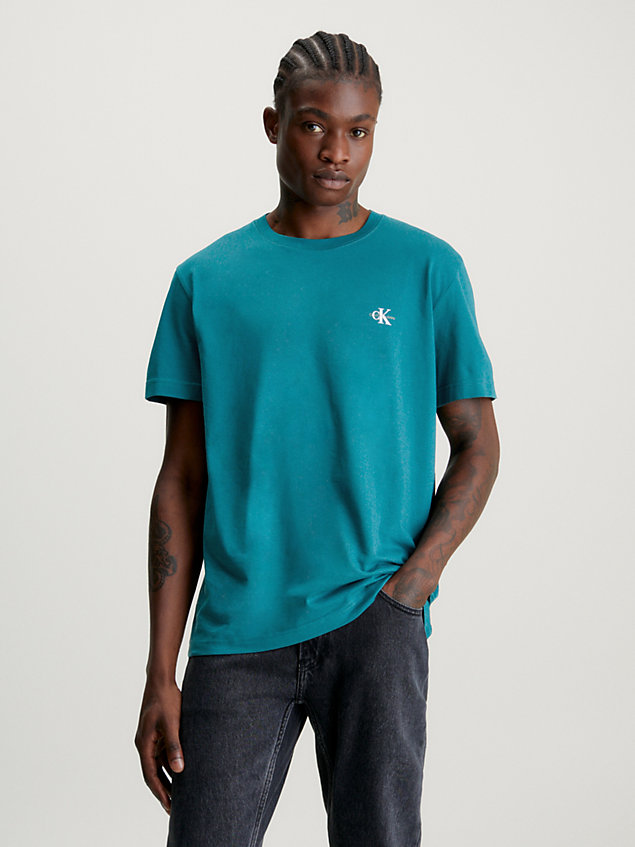 t-shirt con monogramma in confezione da 2 blue da uomo calvin klein jeans