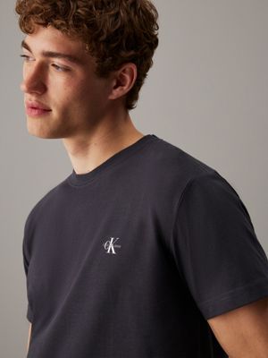 t-shirt in cotone (confezione da 2) india ink/bright white da uomini calvin klein jeans