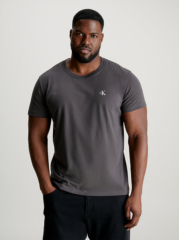 t-shirt con monogramma in confezione da 2 dusty olive/dark grey da uomo calvin klein jeans