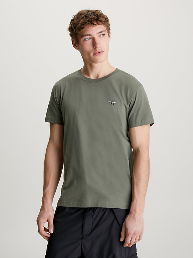 green zestaw 2 par t-shirtów z monogramem dla mężczyźni - calvin klein jeans