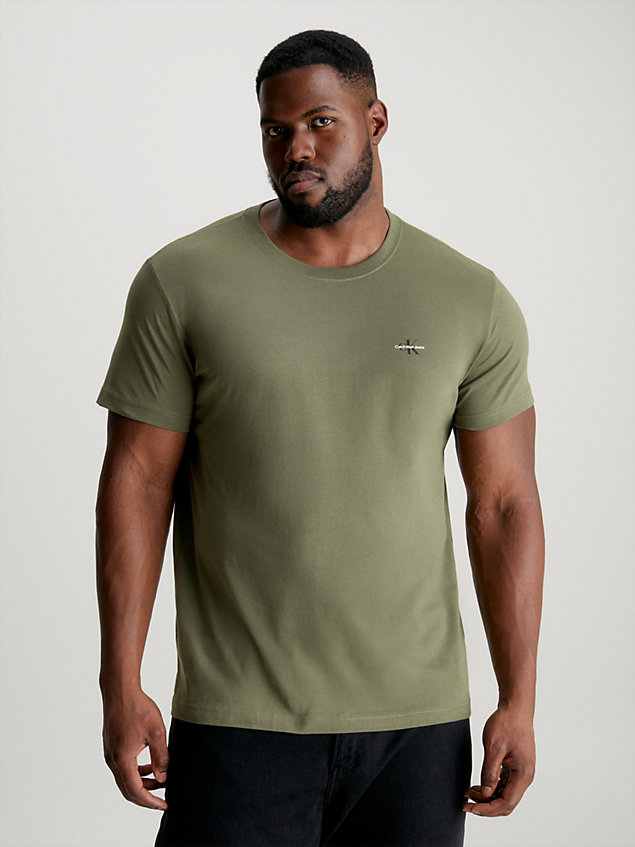 lot de 2 t-shirts avec monogramme green pour hommes calvin klein jeans