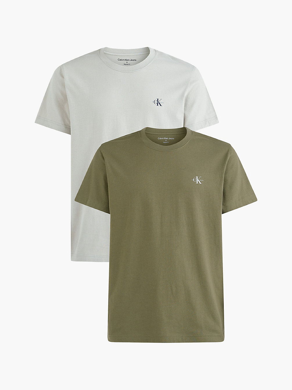 WHEAT FIELDS/BURNT OLIVE 2 Pack Monogram T-Shirts undefined heren Calvin Klein