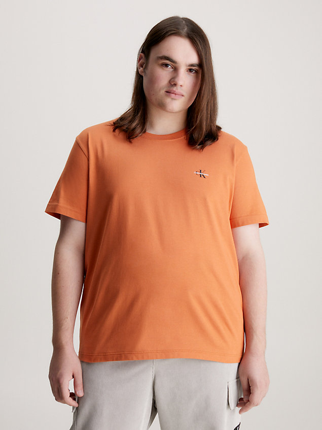 orange t-shirts mit monogramm im 2er-pack für herren - calvin klein jeans