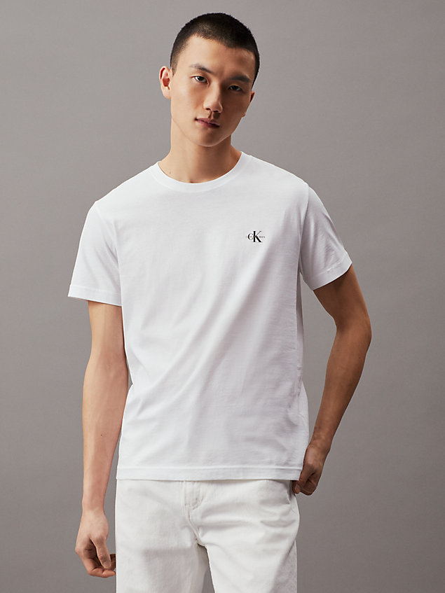 lot de 2 t-shirts en coton white pour hommes calvin klein jeans