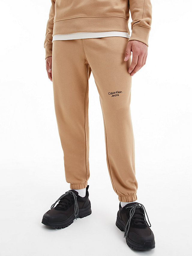 Timeless Camel Tapered Joggers undefined men Calvin Klein