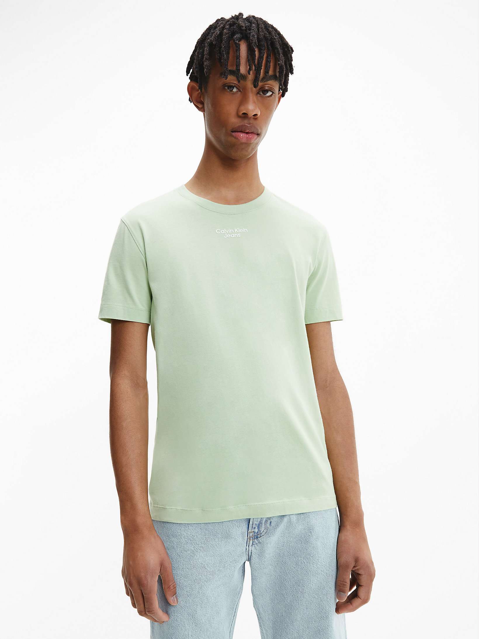 Jaded Green Slim Organic Cotton T-Shirt undefined men Calvin Klein