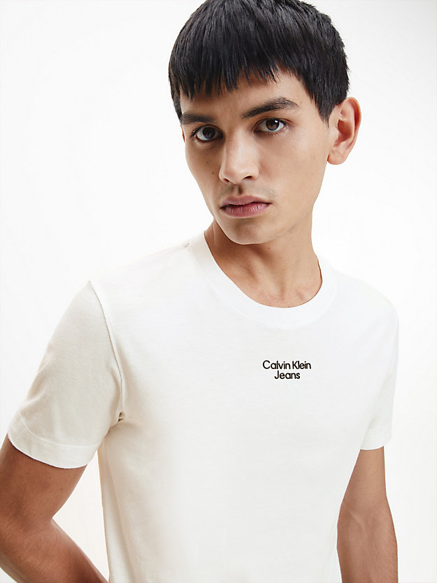 BRIGHT WHITE Slim Organic Cotton T-shirt for men CALVIN KLEIN JEANS