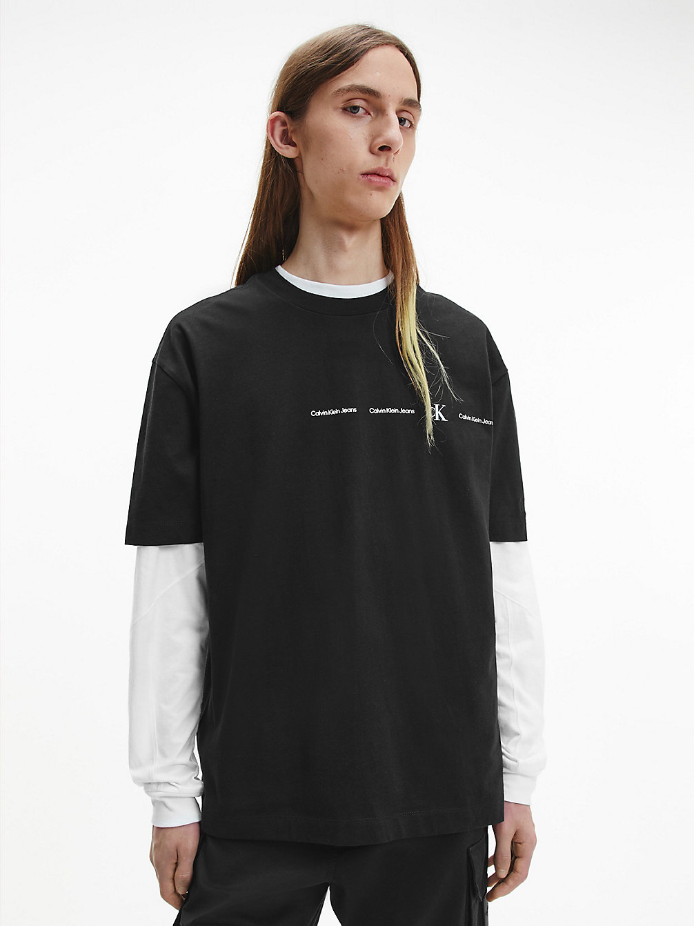 CK BLACK > Габаритная футболка с повторяющимся логотипом > undefined женщины - Calvin Klein