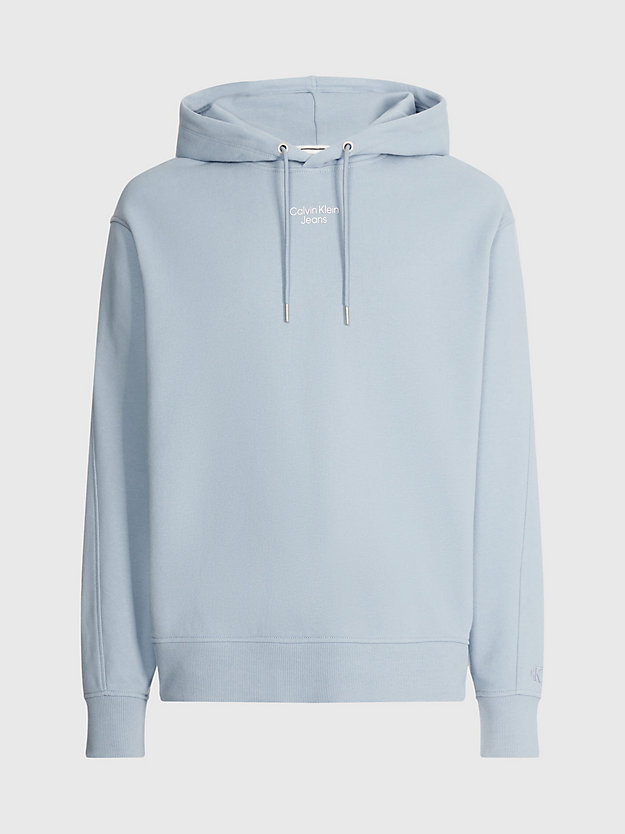 iceland blue relaxed hoodie for men calvin klein jeans