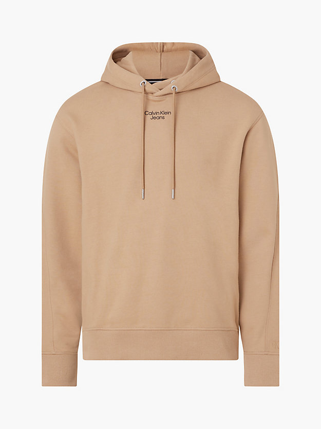 TIMELESS CAMEL Relaxed Hoodie for men CALVIN KLEIN JEANS