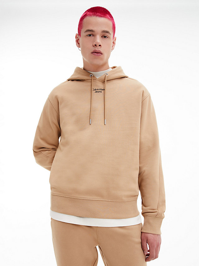 Sweat-Shirt À Capuche Relaxed > Timeless Camel > undefined hommes > Calvin Klein