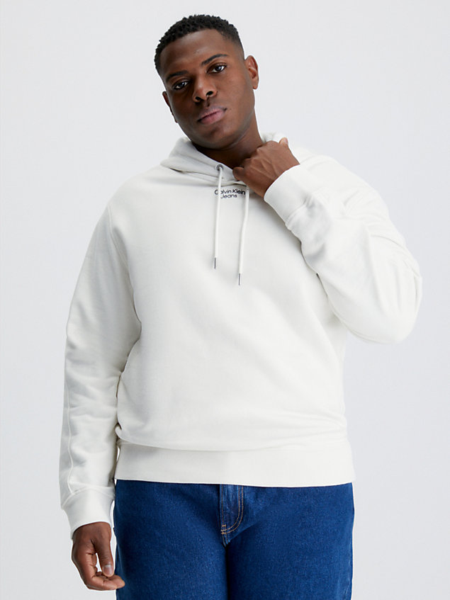 white lässiger hoodie für herren - calvin klein jeans