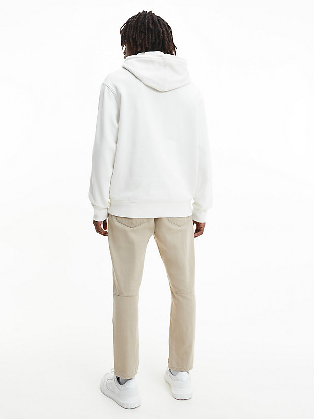 sweat-shirt à capuche relaxed white pour hommes calvin klein jeans