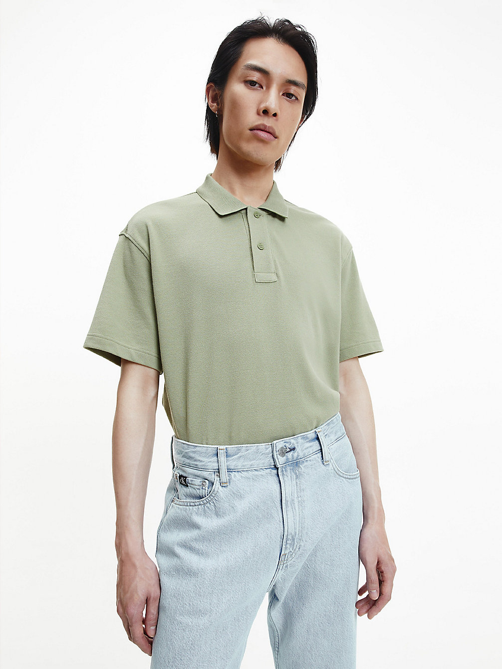 FADED OLIVE Relaxed Polo Shirt undefined men Calvin Klein