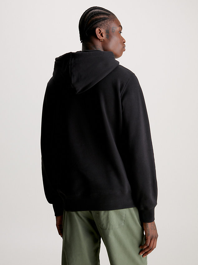black cotton monogram hoodie for men calvin klein jeans