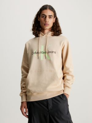 Calvin Klein Jeans Unisex seaming oversized hoodie and jogger set in beige  - exc