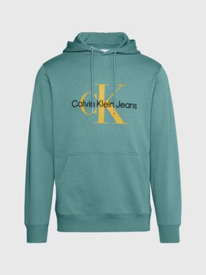goblin blue hoodie aus fleece aus baumwoll-mix für herren - calvin klein jeans