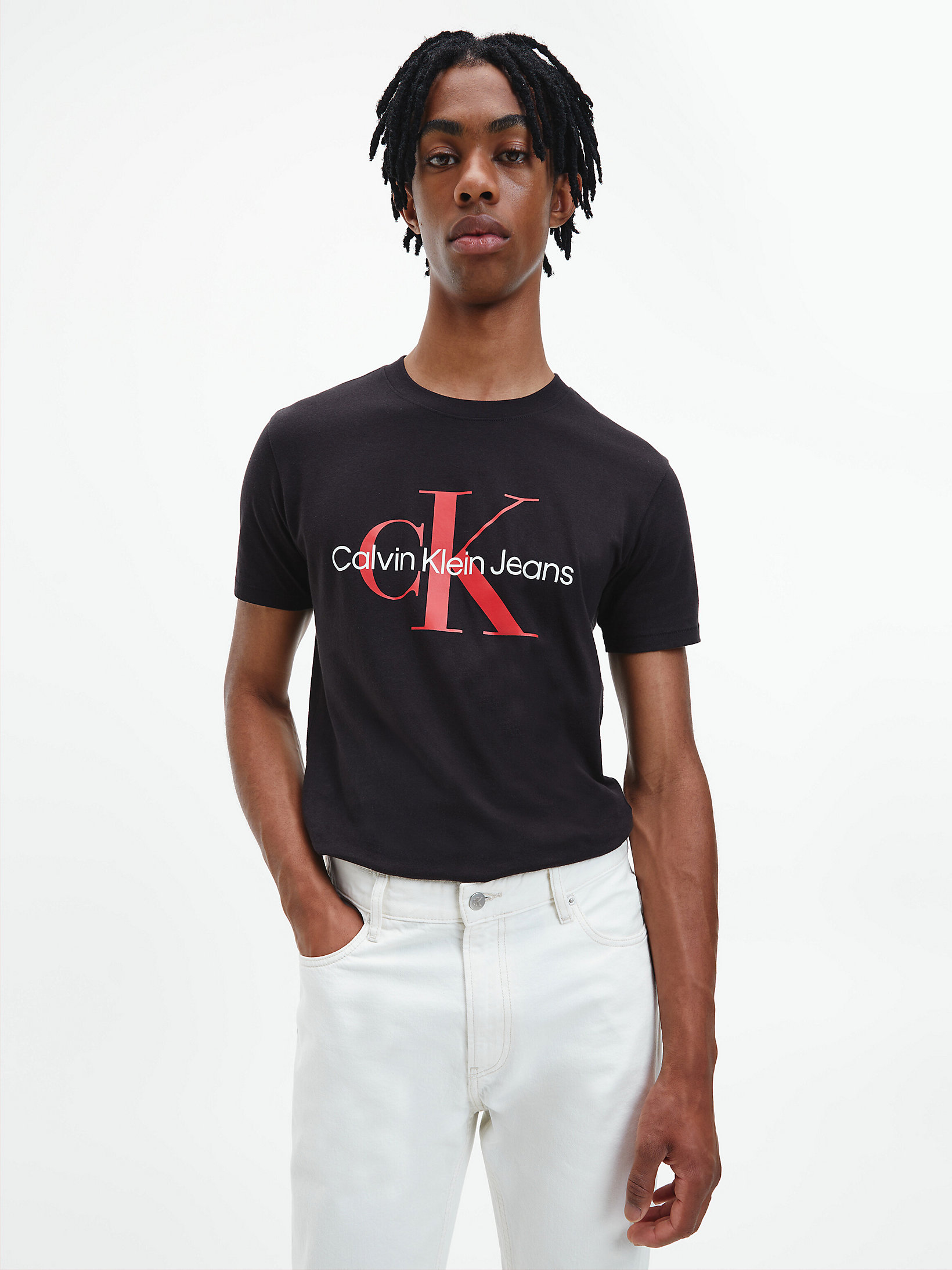 CK Black / Salsa Slim Organic Cotton Logo T-Shirt undefined men Calvin Klein