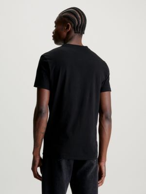 t-shirt slim avec monogramme black pour hommes calvin klein jeans