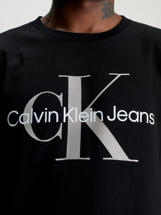 camiseta slim con monograma black de hombre calvin klein jeans