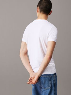 bright white monogram t-shirt for men calvin klein jeans