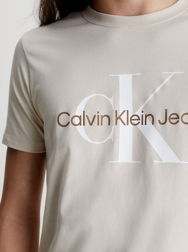 CLASSIC BEIGE Slim Monogram T-shirt for men CALVIN KLEIN JEANS