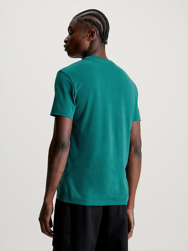 atlantic deep/amaranth slim organic cotton logo t-shirt for men calvin klein jeans