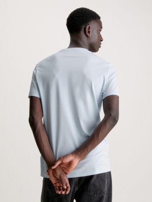 keepsake blue schmales logo-t-shirt aus bio-baumwolle für herren - calvin klein jeans